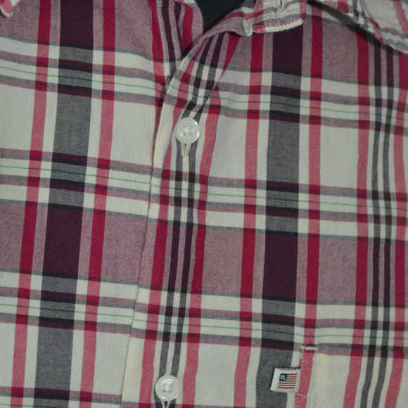 RALPH LAUREN PLAID BUTTON FRONT SHIRT S/S POLO JNS - Picture 6 of 7